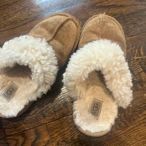 UGG Kids' Tan and Cream Slippers